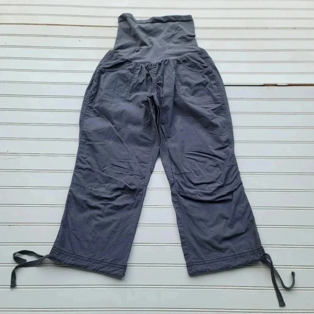 Oh Baby by Motherhood Secret Fit Belly Maternity Poplin CAPRi Gray Stretch Sz S